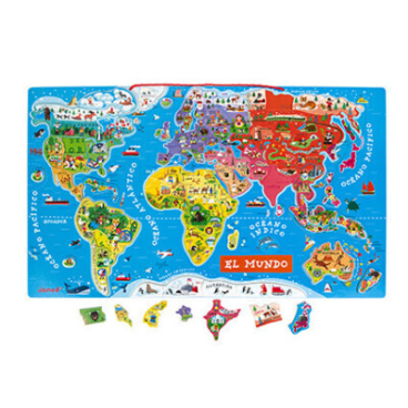 PUZZLE MAGNÉTICO ATLAS MUNDIAL VERSIÓN EN ESPAÑOL