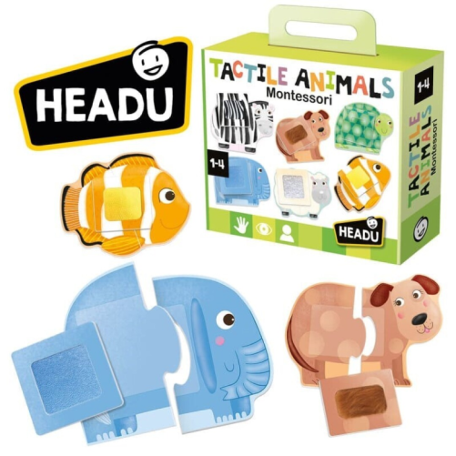 PUZZLE TACTIL MONTESSORI ANIMALES HEADU