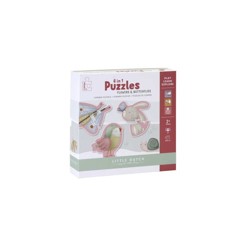 PUZZLE 6 EN 1 FLORES & MARIPOSAS LITT FSC