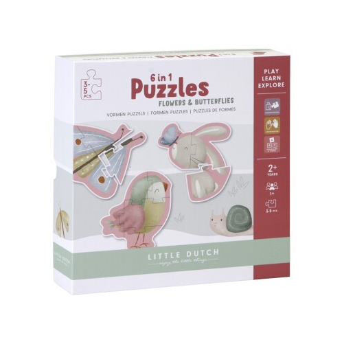 PUZZLE 6 EN 1 FLORES & MARIPOSAS LITT FSC