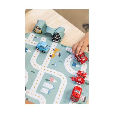 JUEGO MANTEL CON CIRCUITO MENTA + 3 COCHES