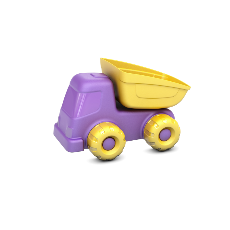 TRUBI - CAMIÓN VOLQUETE MORADO/AMARILLO