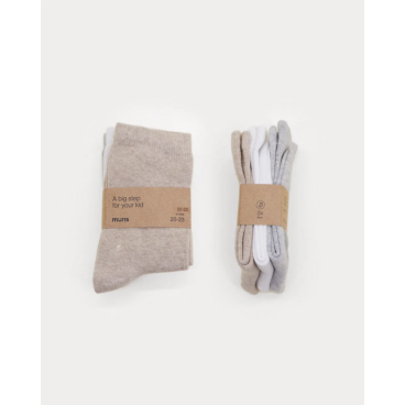 CALCETINES RESPETUOSOS ALTOS MINI BROWN/WHITE/GRAY