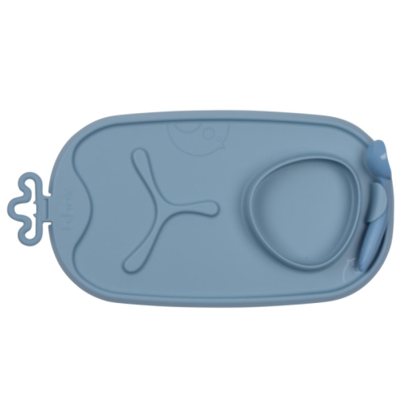 BANDEJA DE SILICONA ROLL+GO CON CUCHARA B.BOX OCEAN