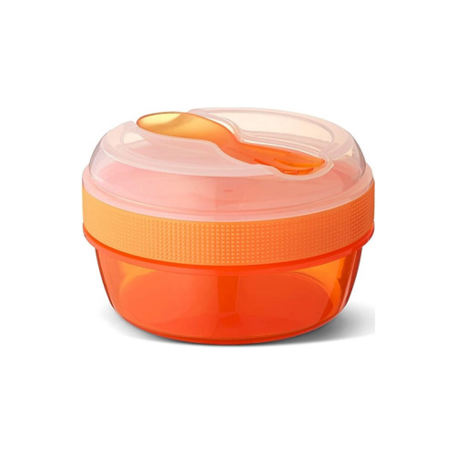 CAJA DE ALMUERZO CON TAPA REFRIGERANTE NÍCE CUP NARANJA