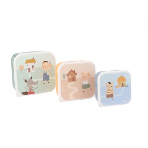3 CAJAS DE ALMUERZO THE THREE LITTLE PIGS