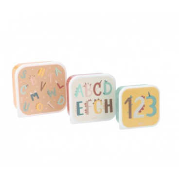 3 CAJAS DE ALMUERZO FUNNY LETTERS