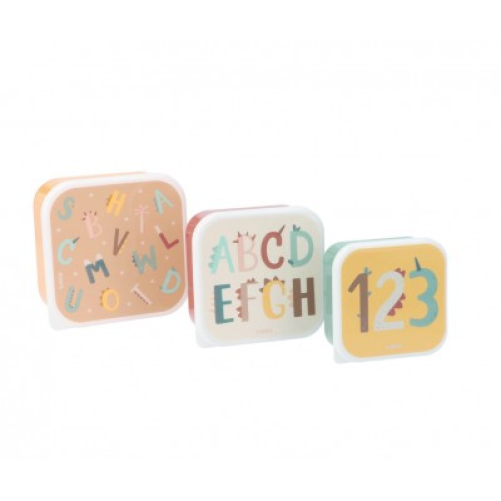 3 CAJAS DE ALMUERZO FUNNY LETTERS