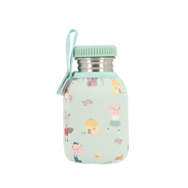 BOTELLA DE ACERO CON FUNDA THE THREE LITTLE PIGS 350ml