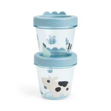 PACK 2 CONTENEDORES PORTA-ALIMENTOS TINY FARM AZUL