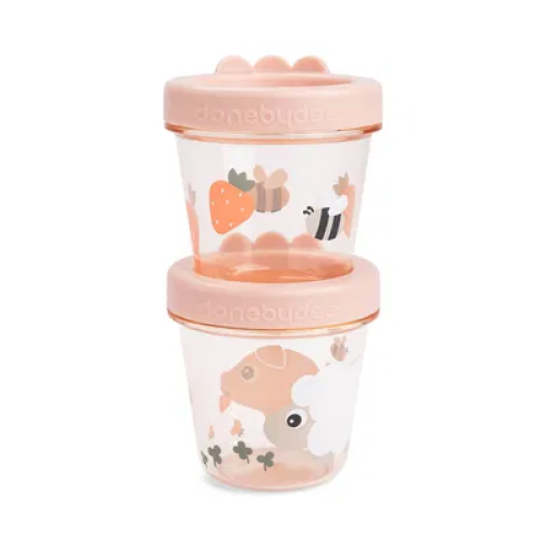 PACK 2 CONTENEDORES PORTA-ALIMENTOS TINY FARM ROSA