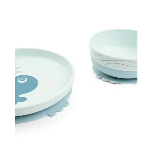 FOODIE VAJILLA CON VENTOSA AZUL