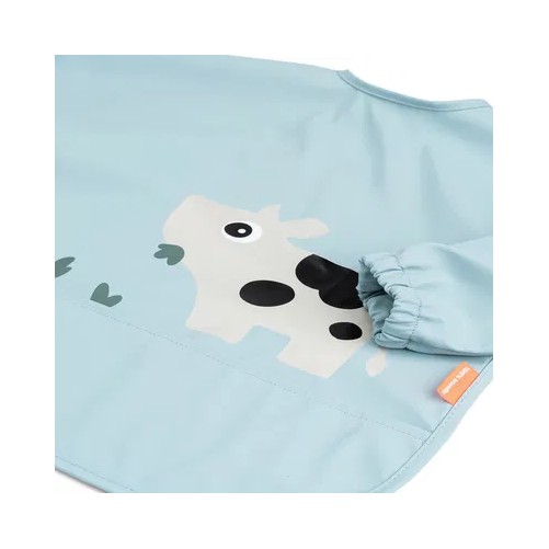 BABERO CON BOLSILLO Y MANGAS TINY FARM AZUL
