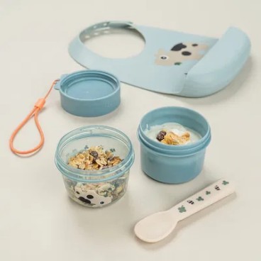 CAJA DE ALIMENTOS DOBLE TINY FARM AZUL