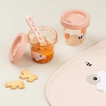 PACK 2 CONTENEDORES PORTA-ALIMENTOS TINY FARM ROSA