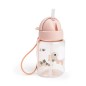 BOTELLA CON PAJITA TINY FARM ROSA 280ml