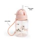 BOTELLA CON PAJITA TINY FARM ROSA 280ml