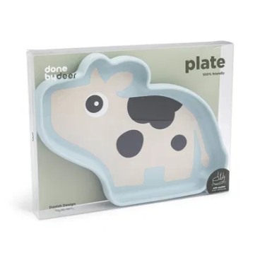 PLATO DE SILICONA CON VENTOSA DOTTI AZUL