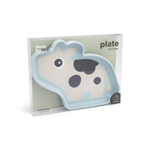 PLATO DE SILICONA CON VENTOSA DOTTI AZUL