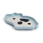 PLATO DE SILICONA CON VENTOSA DOTTI AZUL