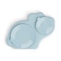 PLATO DE SILICONA CON VENTOSA DOTTI AZUL