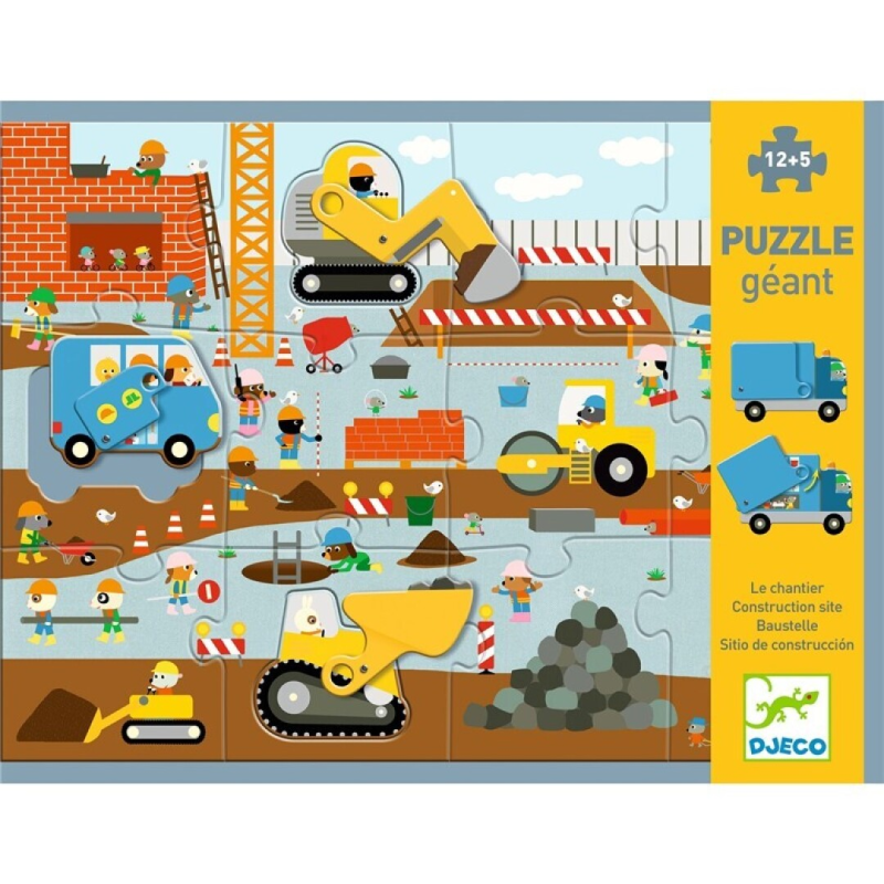 PUZZLE GIGANTE SITIO DE CONSTRUCCIÓN 12+5 PIEZAS