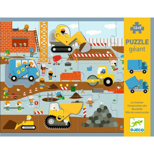 PUZZLE GIGANTE SITIO DE CONSTRUCCIÓN 12+5 PIEZAS
