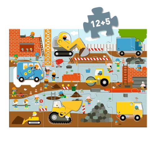 PUZZLE GIGANTE SITIO DE CONSTRUCCIÓN 12+5 PIEZAS