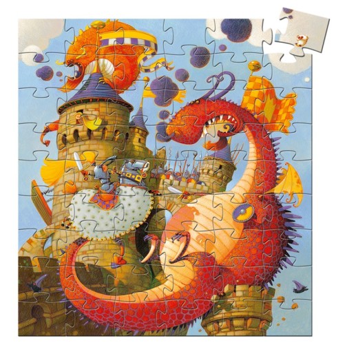 PUZZLE SILUETA VAILLANT Y EL DRAGÓN 54 PIEZAS