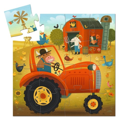 PUZZLE SILUETA EL TRACTOR 16 PIEZAS