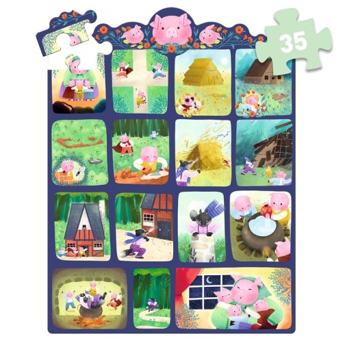 PUZZLE CUENTO LOS 3 CERDITOS 35 PIEZAS
