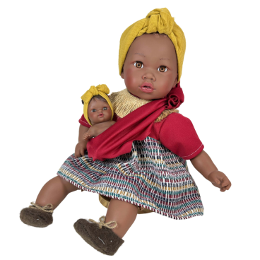 MUÑECA ALIKA CON BEBÉ BURGUNDY 40cm
