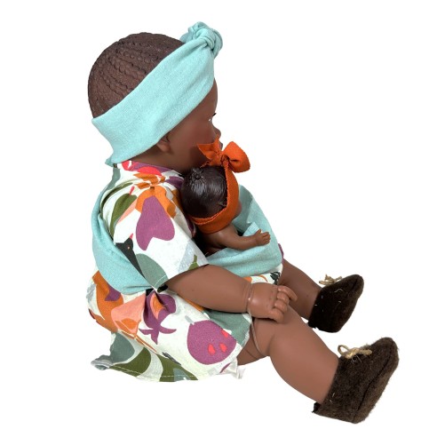MUÑECA ALIKA CON BEBÉ FLORAL 40cm