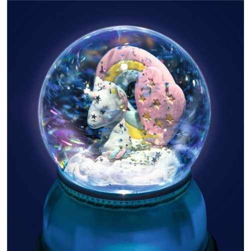LÁMPARA BOLA DE NIEVE UNICORNIO