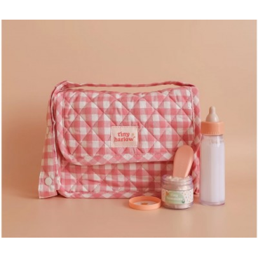 SET TINY NURTURERS PINK GINGHAM TINY HARLOW