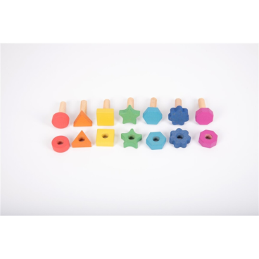 TICKIT FORMAS GEOMÉTRICAS DE MADERA ARCO IRIS 14 PIEZAS