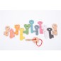 TICKIT LLAVES DE MADERA ARCO IRIS PARA ENHEBRAR 12 PIEZAS