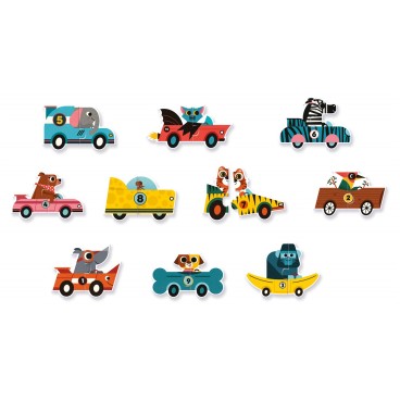 PUZZLES EDUCATIVOS DÚO COCHES DE CARRERAS