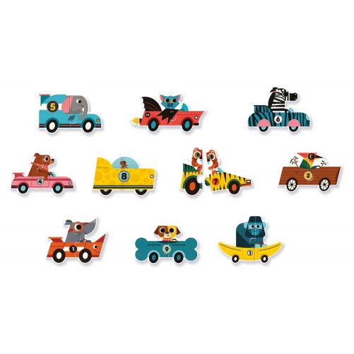 PUZZLES EDUCATIVOS DÚO COCHES DE CARRERAS