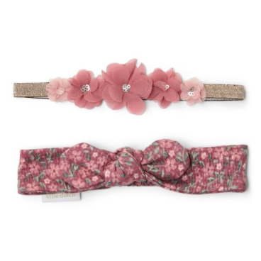 SET DOS CINTAS PARA EL PELO FLORES ROSADA 74/86