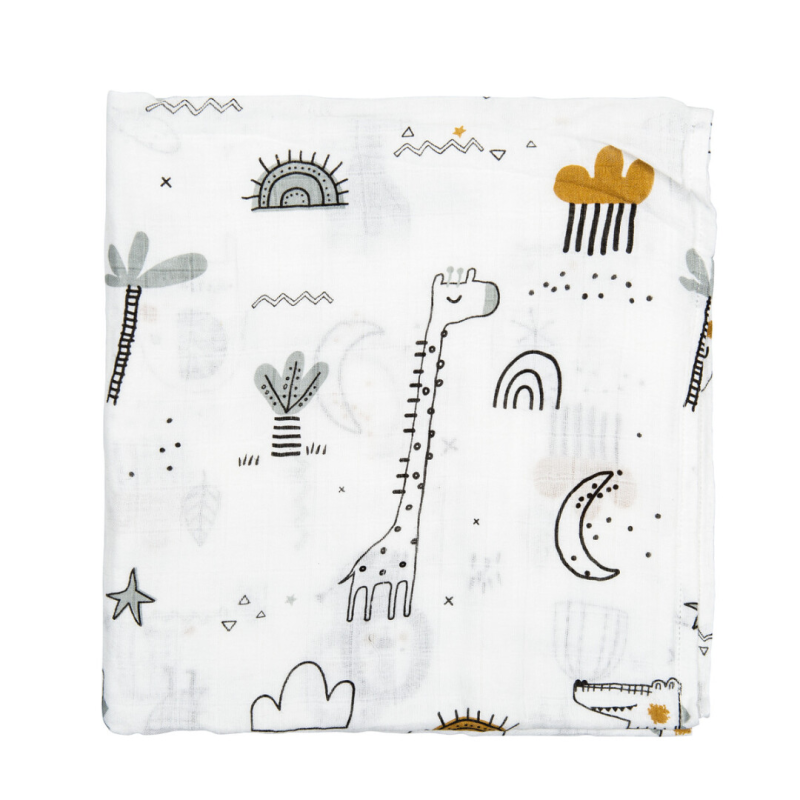 MUSELINA BAMBÚ JUNGLA 120X120cm