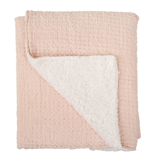 MANTA WAFLE/CORALINA BASICS ROSA EMPOLVADO