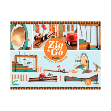 JUEGO DE CONSTRUCCIÓN DE MADERA ZIG&GO MUSIC 52 PIEZAS